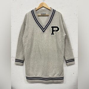Polo Ralph Lauren V-Neck Varsity Letterman Sweater Dress, Size M